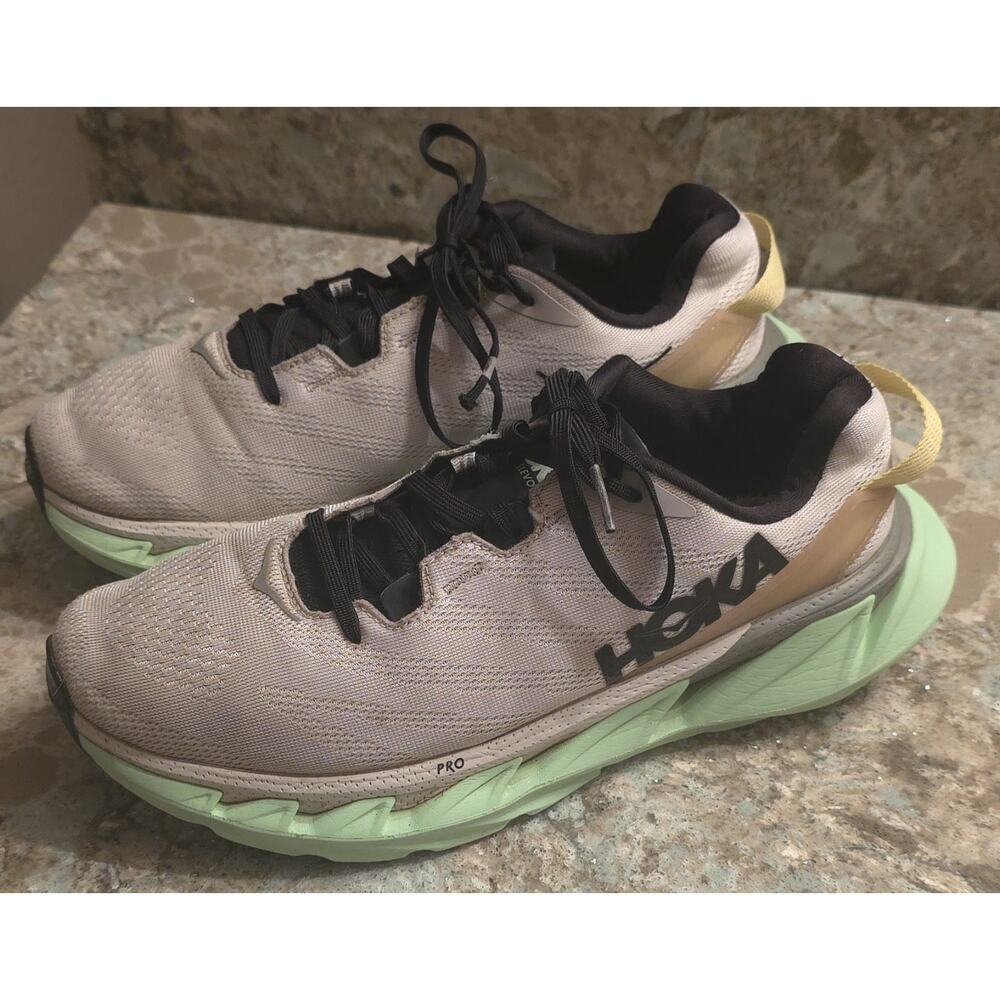 Hoka One One Elevon 2 Mens 8 Nimbus Cloud/Green Ash Running Shoes 1106477 NCGA